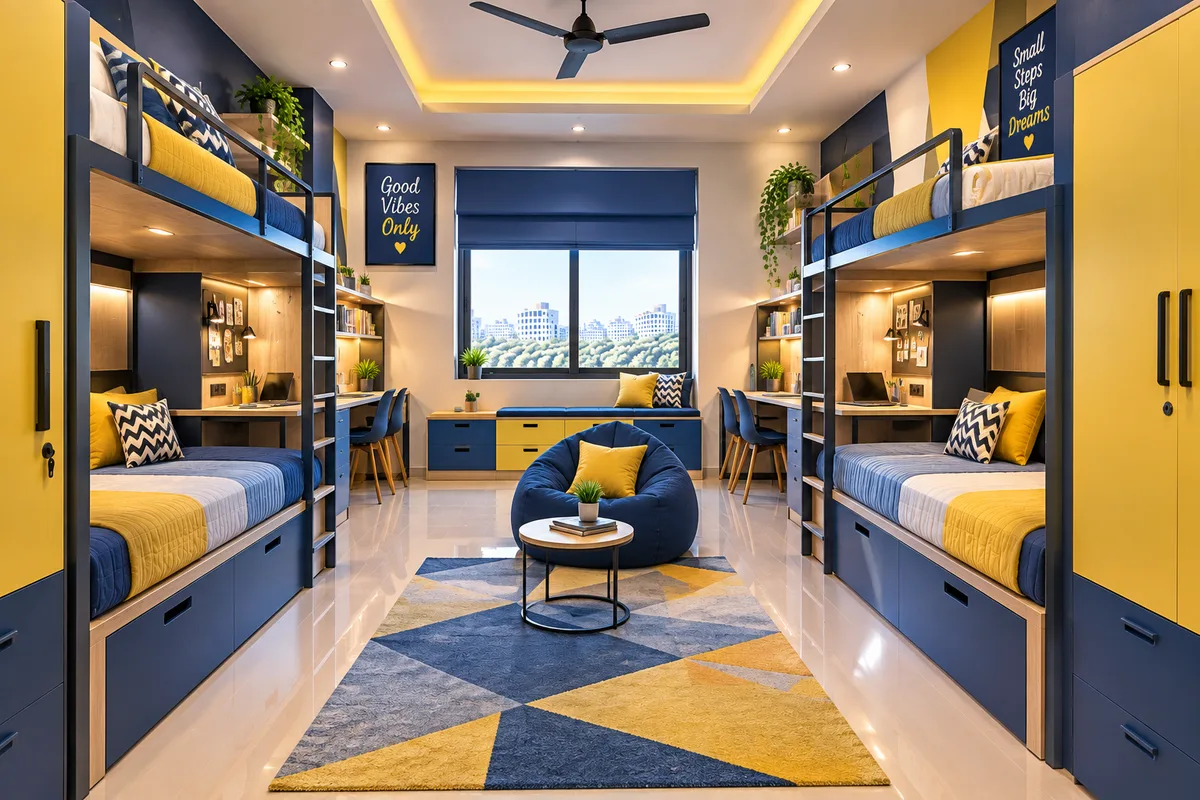 Four sharing hostel room